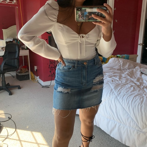 🌿2/$30🌿 Distressed Denim Mini Skirt - Picture 2 of 2